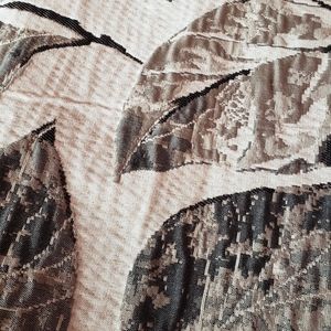 Home Décor Luxe Leaf  Print Fabric Panels Tan Set of 2 Size 26 Inches Each